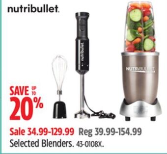 Canadian Tire Nutribullet selected blenders offer