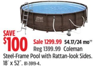 Canadian Tire Coleman steel-frame pool with rattan-look sides offer