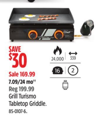 Canadian Tire Master chef grill turismo tabletop griddle offer