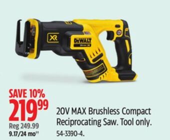 Canadian Tire 20v max brushless compact reciprocating saw. offer