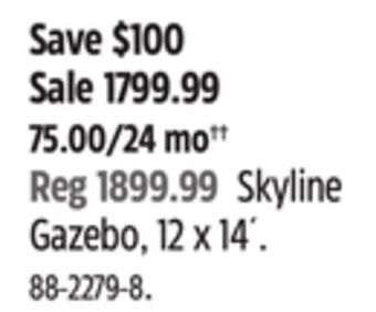Canadian Tire Canvas skyline gazebo offer