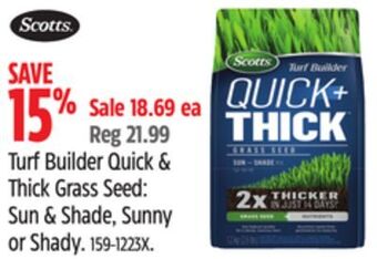 Canadian Tire Scotts turf builder quick & thick grass seed:sun & shade offer