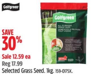 Canadian Tire Golfgreen selected grass seed offer