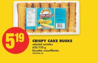 No Frills Crispy cake rusks, 650/750 g offer