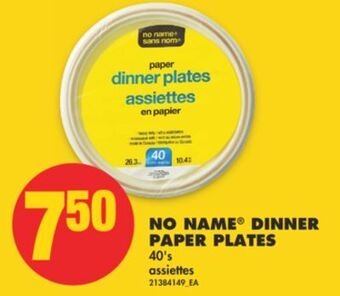 No Frills No name® dinner paper plates, 40's offer
