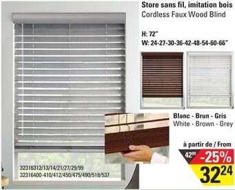 Sushi Shop Cordless faux wood blind offer
