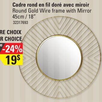 Sushi Shop Round gold wire frame with mirror offer