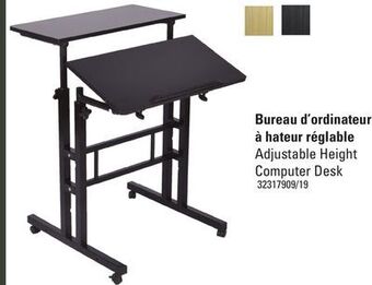Sushi Shop Adjustable height computer desk offer