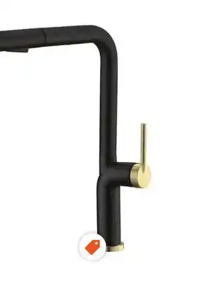 Home Depot Stylish kitchen sink faucet single handle pull down stainless steel matte black with gold base and handle offer