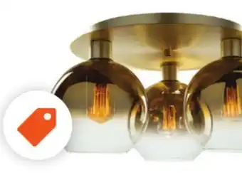 Home Depot Artcraft lighting morning mist 3-lights semi-flush mount in gold offer