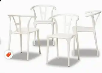 Home Depot Baxton studio warner dining chair in white (4-pack) offer