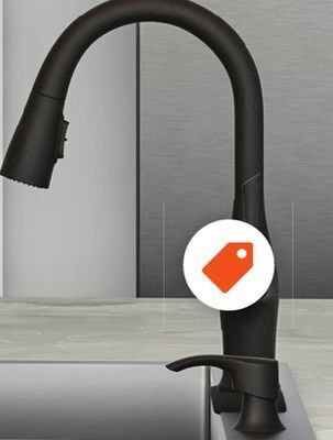 Home Depot Pfister wray kitchen pulldown faucet in matte black offer