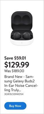 Walmart Brand new - samsung galaxy buds2 in-ear noise cancelling truly wireless headphones offer