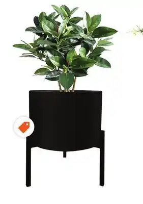 Home Depot Hampton bay 12.6-inch w x 14.6-inch h black metal planter stand offer