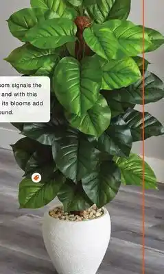 Home Depot Nearly natural 5 ft. artificial large leaf philodendron plant in white oval planter (real touch)​ offer