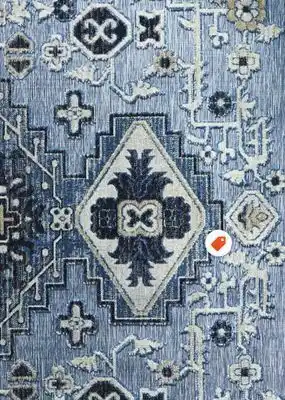 Home Depot Home decorators collection medallion navy 5 ft. 3-inch x 7 ft. 3-inch outdoor area rug offer