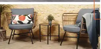 Home Depot Stylewell shiloh valley 3-piece steel outdoor patio bistro set with blue cushions​ offer
