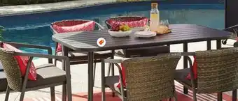 Home Depot Hampton bay napa 7-piece wicker rectangular outdoor patio dining set with grey cushions offer