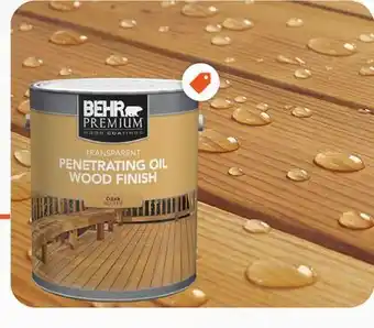 Home Depot Behr premium transparent penetrating oil wood finish - clear no. 4000, 3.79l offer
