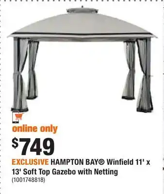 Home Depot Exclusive hampton bay® winfield 11' x 13' soft top gazebo with netting offer