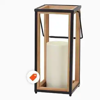 Home Depot Hampton bay wood and metal lantern offer