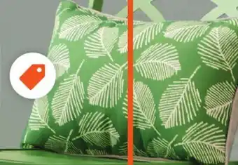Home Depot Stylewell 20-inch x 13-inch leaf lumbar patio cushion in green and white​ offer