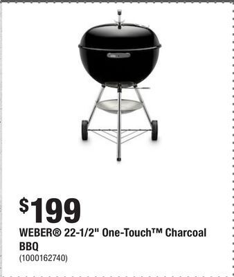 Home Depot Weber® 22-1/2 one-touch™ charcoal bbq offer