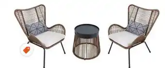 Home Depot Stylewell clover brook 3-piece wicker outdoor patio conversation seating set with beige cushions offer