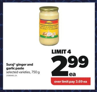 Real Canadian Superstore Suraj® ginger and garlic paste, 750 g offer