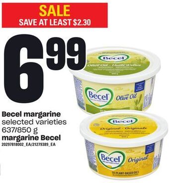 Valu-mart Margarine becel, 637/850 g offer