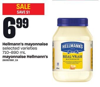 Valu-mart Mayonnaise hellmann's, 710-890 ml offer