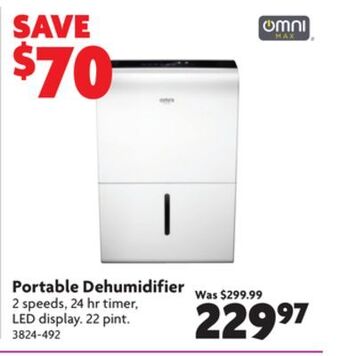 Home Hardware Portable dehumidifier offer