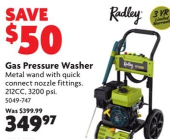 Home Hardware Gas pressure washer offer