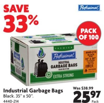 Home Hardware Industrial garbage bags offer