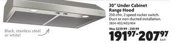 Home Hardware 30 under cabinet range hood offer