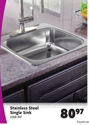 Home Hardware Stainless steel single sink offer