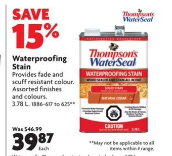 Home Hardware Waterproofing stain offer