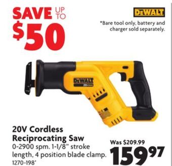 Home Hardware 20v cordless reciprocating saw offer