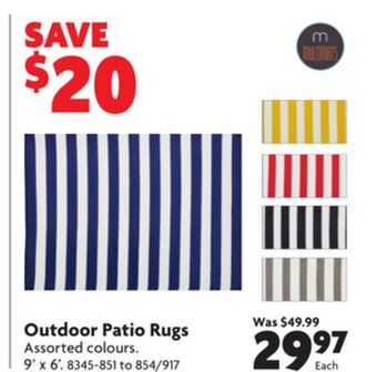 Home Hardware Outdoor patio rugs offer