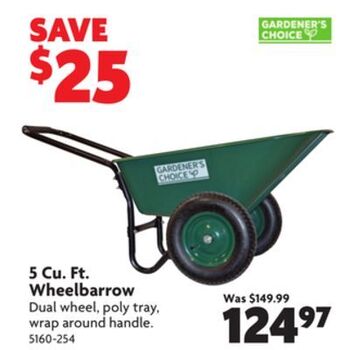 Home Hardware 5 cu. ft. wheelbarrow offer