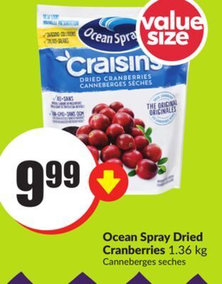 FreshCo Ocean spray dried cranberries 1.36 kg offer