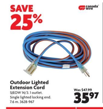 Home Hardware Outdoor lighted extension cord offer
