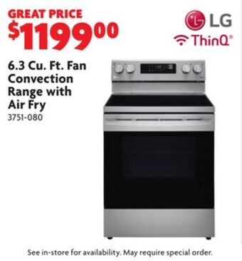 Home Hardware 6.3 cu. ft. fan convection range with air fry offer