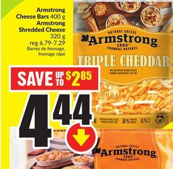 FreshCo Armstrong cheese bars 400 g armstrong shredded cheese 320 g offer