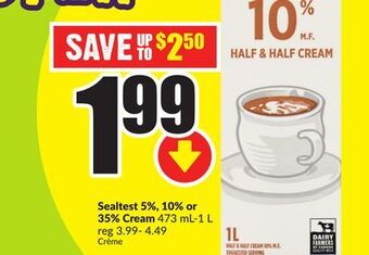 FreshCo Sealtest 5%, 10% or 35% cream 473 ml-1 l offer