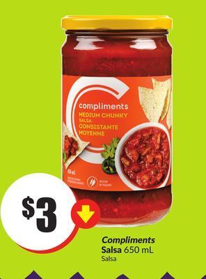 FreshCo Compliments salsa 650 ml offer