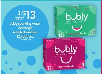Zehrs Markets Bubly sparkling water beverage, 12 x 355 ml offer