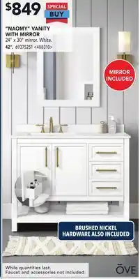 RONA Ove decors naomy vanity with mirror 42 offer