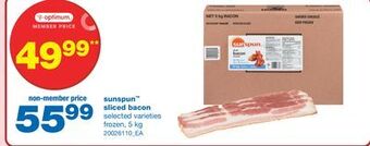 Wholesale Club Sunspun™ sliced bacon, 5 kg offer