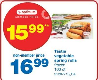 Wholesale Club Tastie vegetable spring rolls, 100 ct offer